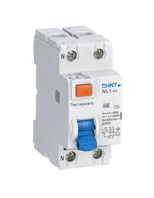 Disjoncteur à courant résiduel pur Chint NL1-63 40A 2P 300MA Type AC 2 Modules 200219