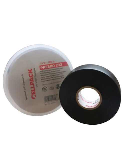 Cellpack PVC black insulating tape 0.18mm x 19mm x 20m 223607