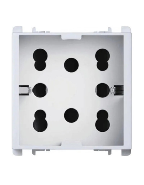 Multistandard Urmet Simon 16A schuko socket and two white bypass sockets 10311/2.B