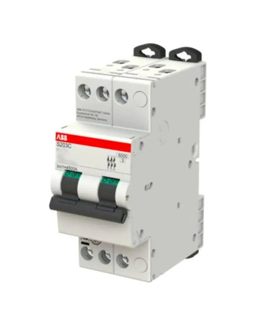 Abb 3P 16A 6KA C interrupteur magnétique thermique 2 modules S203CC16