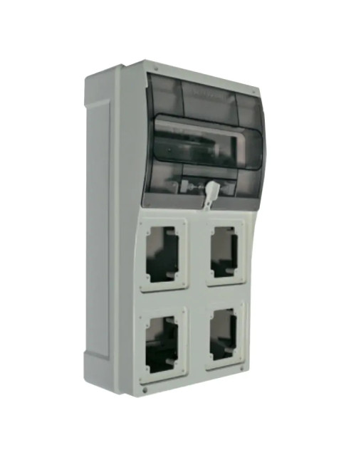 Palazzoli construction panel with 4 sockets and 10 DIN 579824 modules