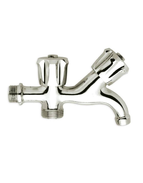 Luxor double outlet tap with male connection 1/2-3/8 70162100