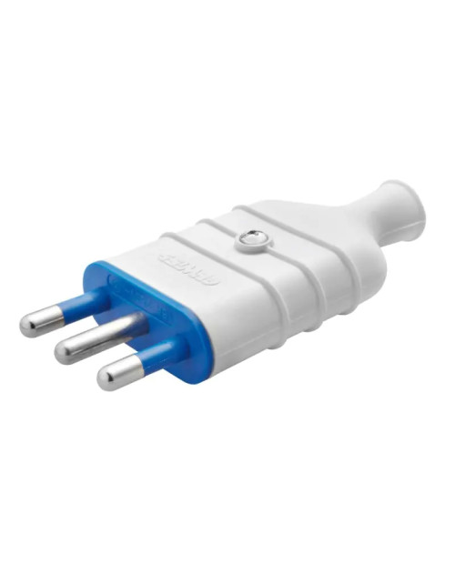 Gewiss 16A large straight plug, white color GW28005