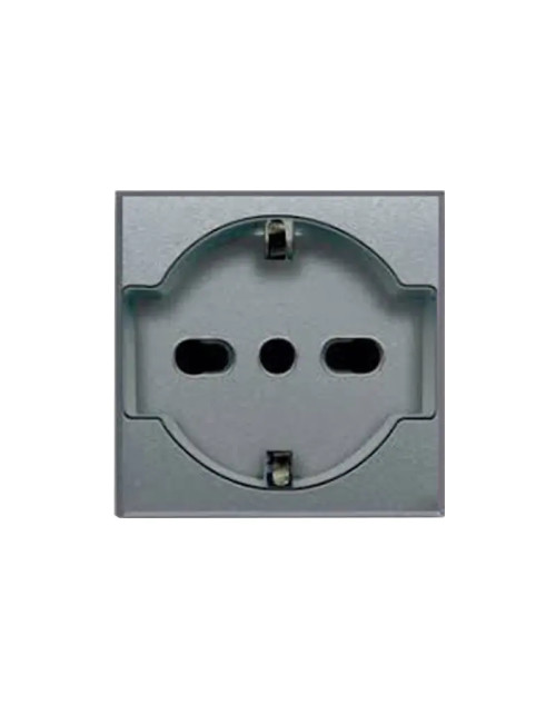 Schuko socket Ave Allumia Sistema 44 Uuniversale Unel Bipasso 10/16A 443090/15TS